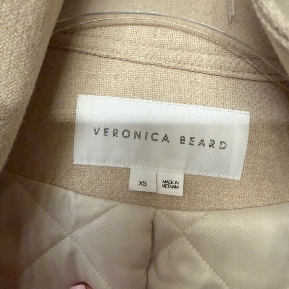 Veronica Beard Beige Utility Jacket with Knit Sleeves - Picture 4 of 10